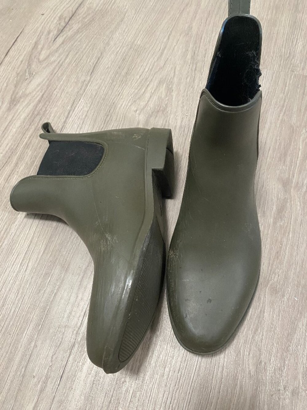 Army Green Chelsea Rain Boots